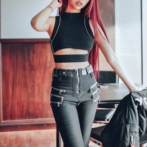 Reflective Detail Cut Out Crop Top | Lychee the Label